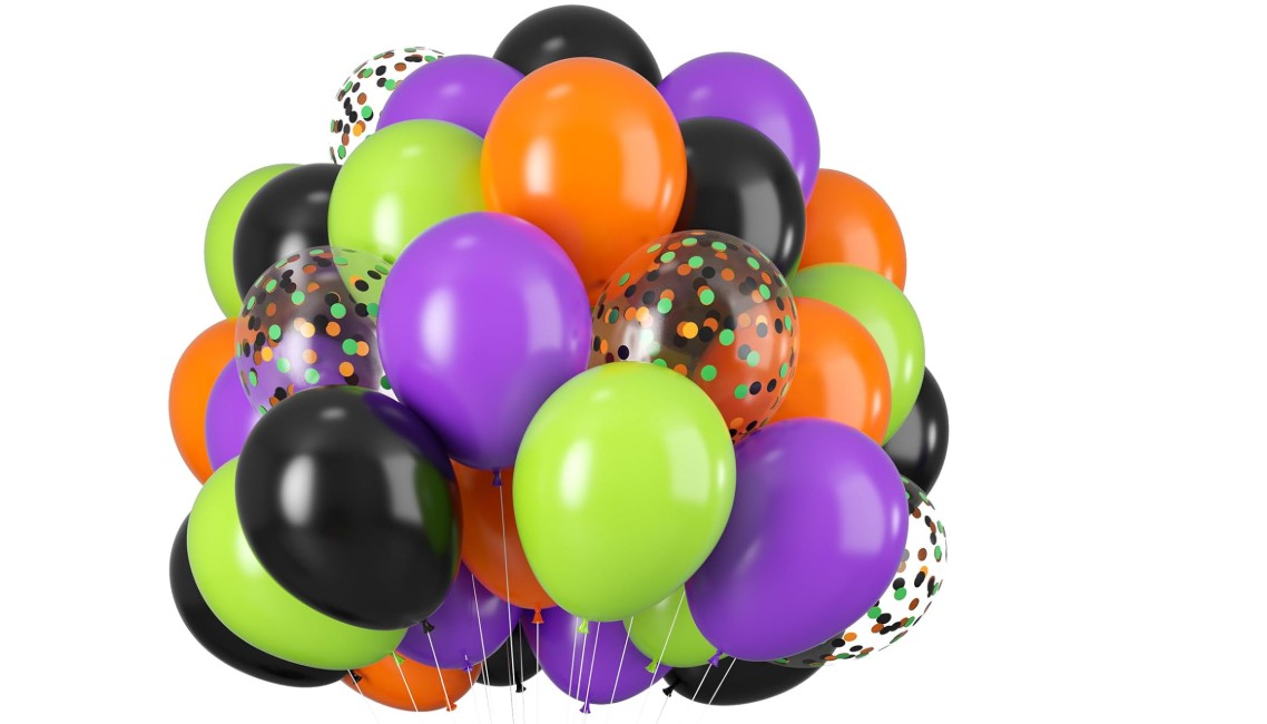 LED Clear LED 12-20in Glow in The Dark Black Purple Orange Arch Halloween Helium Balloons with String Lights 10-30 Packs