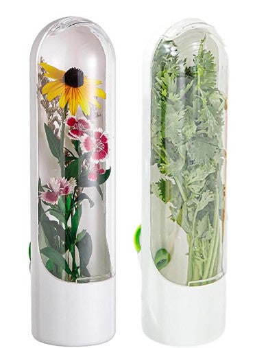 Herb Vegetable Flowers Fresh Saver Pod Containers for Refrigerator 2 Pack