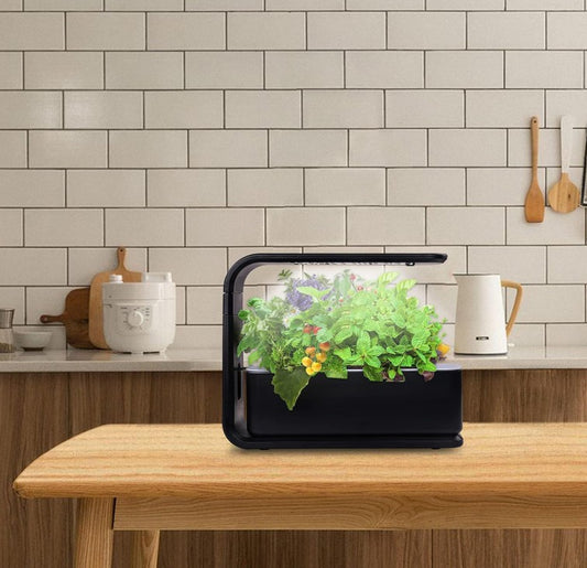 Hydroponics Quiet Smart Water Growing System Indoor 3 Pod Herb Flower Vegetable Garden Kit with LED Light and Automatic Watering for Home Kitchen