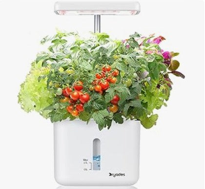 Hydroponics Quiet Smart Water Growing System Indoor 3 Pod Herb Flower Vegetable Garden Kit with LED Light and Automatic Watering for Home Kitchen