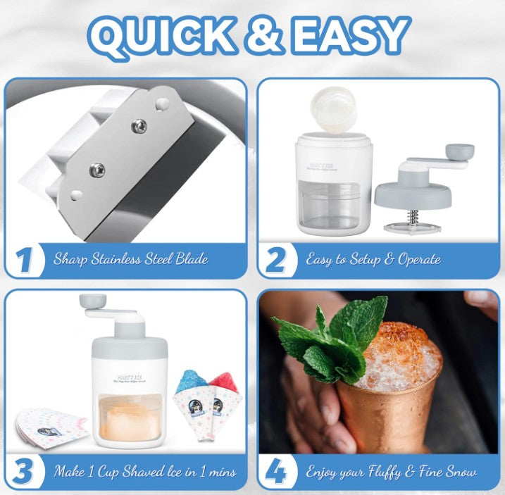 Shaved Ice Machine Snow Cone Machine Manual - Portable Ice Crusher and Shaved Ice Machine