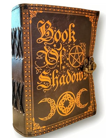 Vintage Leather 200 Page Journal Book of Spell Shadows with Antique Handmade Deckle Edge Paper