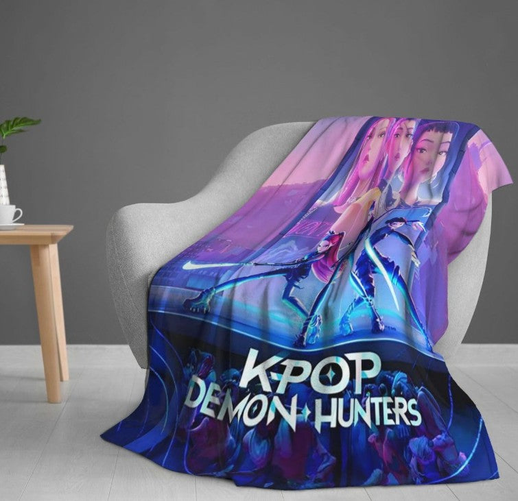 K Pop Demon Slayer Cartoon Blanket for Girls Boys, Lightweight Flannel Throw Blanket Room Decor Bedding Gifts for Women & Gaming Fans (50"x40", Style 1)