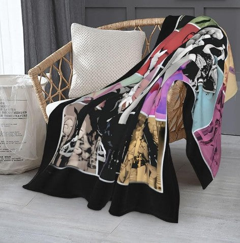 K Pop Demon Slayer Cartoon Blanket for Girls Boys, Lightweight Flannel Throw Blanket Room Decor Bedding Gifts for Women & Gaming Fans (50"x40", Style 1)