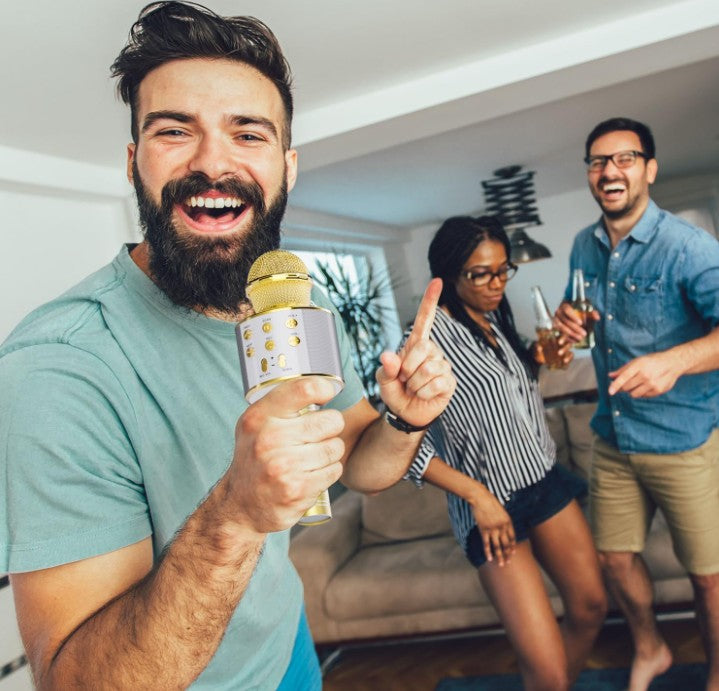 Wireless Bluetooth Karaoke Microphone 2 Pack, 4-in-1 Handheld Mic Speaker for Singing, Karaoke Machine for Phone Android PC, Great Birthday Gifts for Girls Kids Adults for Party,