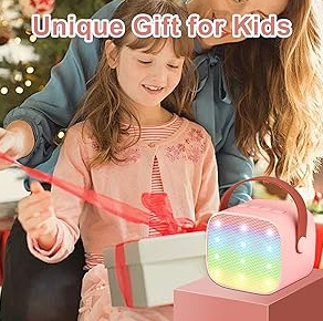 Mini Portable Bluetooth Karaoke Machine for Kids Adults with Two Microphones with Carry Case Options