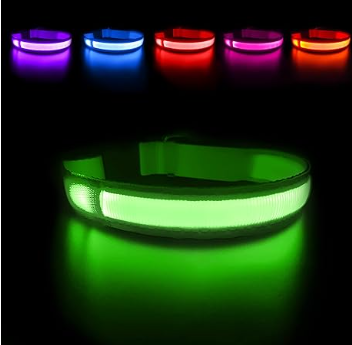 Safety LED Colorful Waterproof Anti Pull Pet Dog Cat Collar Leash for Night Walks