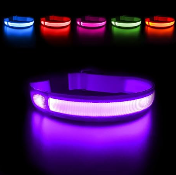 Safety LED Colorful Waterproof Anti Pull Pet Dog Cat Collar Leash for Night Walks