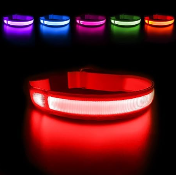 Safety LED Colorful Waterproof Anti Pull Pet Dog Cat Collar Leash for Night Walks