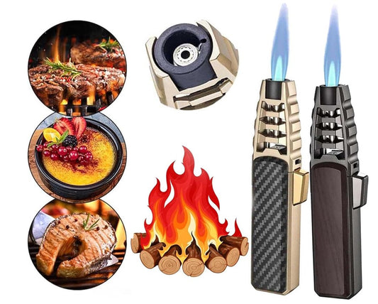 Stainless Steel Gas Mixed Lighter for Camping BBQ Smoking Candles