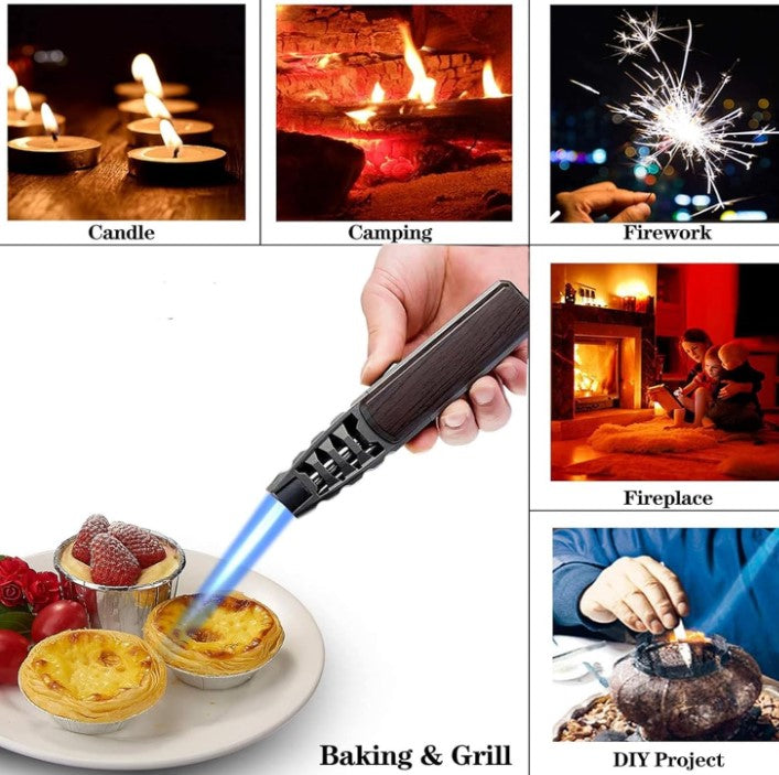 Rechargeable USB Charging Stainless Steel Gas Mixed Lighter for Camping BBQ Smoking Candles