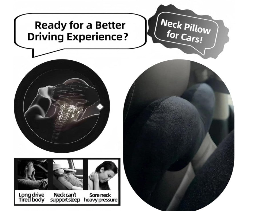 Funny Lip Mustache Shaped Car Headrest Pillow, Comfortable Soft Head Rest Cushion Car Accessories Cute Car Neck & Seat Pillow for Driving Travelling Office Home Decor 2 Pack