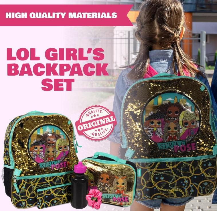 LOL Suprise Gold Silver Queen Bee Panda Sequence Backpacks Purse Bag for Kids Girls Women Men