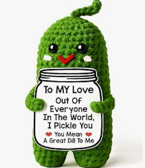 Handmade Crochet Funny Positive Message Small Love Duck Bear Potato Picke emotional Support Crochet Toys for Mother's Day Birthday Valentine Gifts