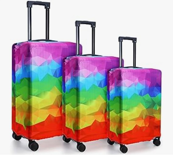 3PCS Clear Leopard Colorful Black PVC Luggage Covers Protectors Thicken Transparent Waterproof Suitcase for Travel Airplane