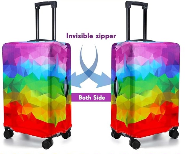 3PCS Clear Leopard Colorful Black PVC Luggage Covers Protectors Thicken Transparent Waterproof Suitcase for Travel Airplane