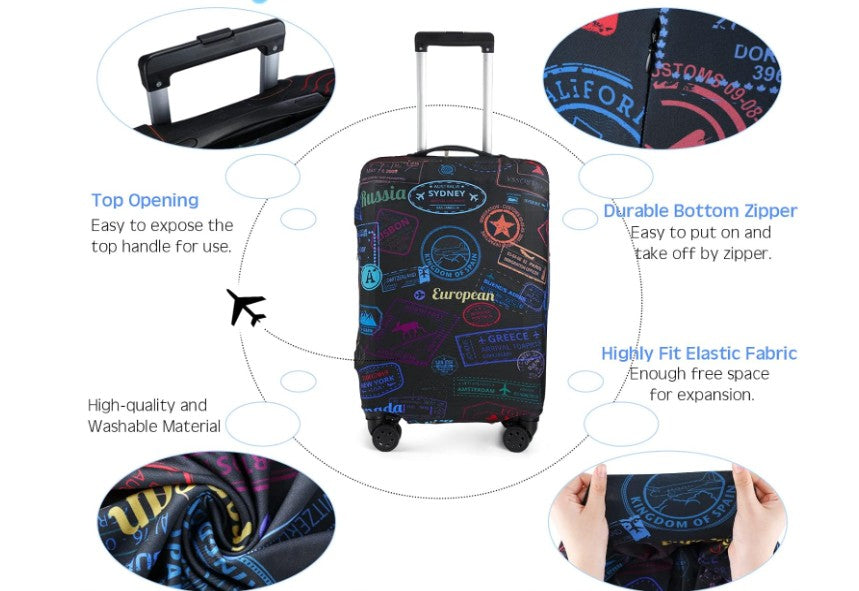 3PCS Clear Leopard Colorful Black PVC Luggage Covers Protectors Thicken Transparent Waterproof Suitcase for Travel Airplane