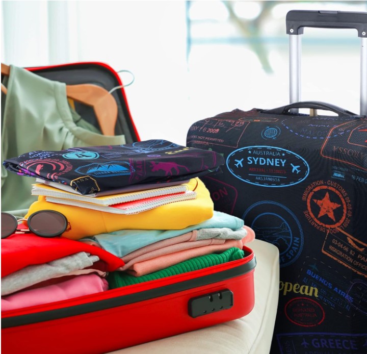 3PCS Clear Leopard Colorful Black PVC Luggage Covers Protectors Thicken Transparent Waterproof Suitcase for Travel Airplane