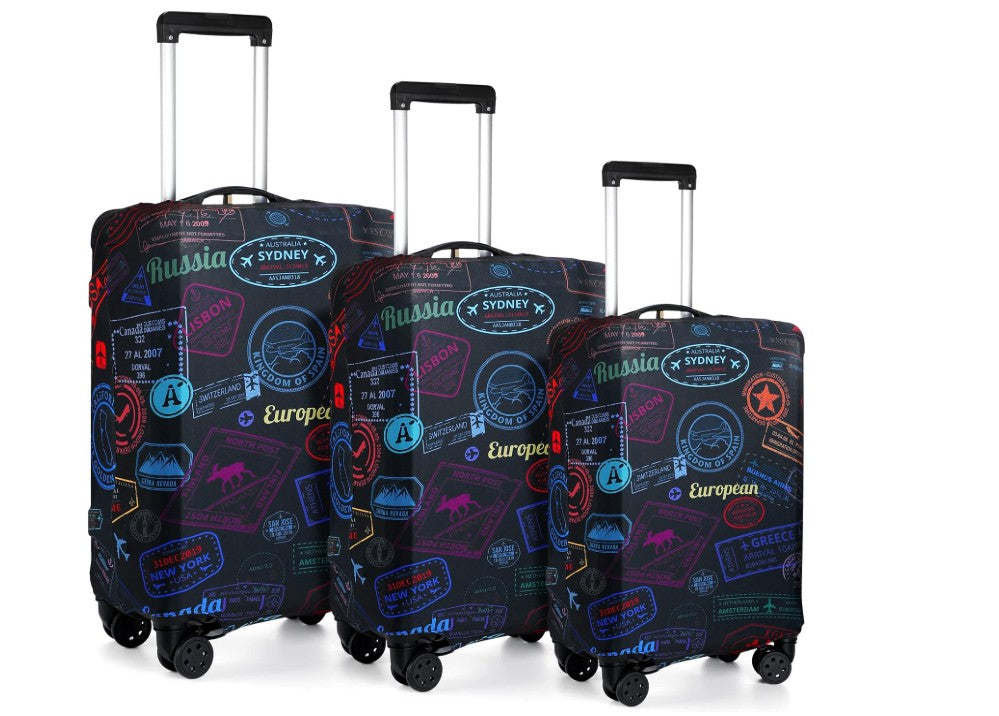 3PCS Clear Leopard Colorful Black PVC Luggage Covers Protectors Thicken Transparent Waterproof Suitcase for Travel Airplane