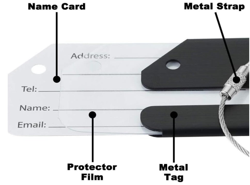 Aluminum Luggage Tags, Luggage Tag Holders for Travel Luggage Baggage ...