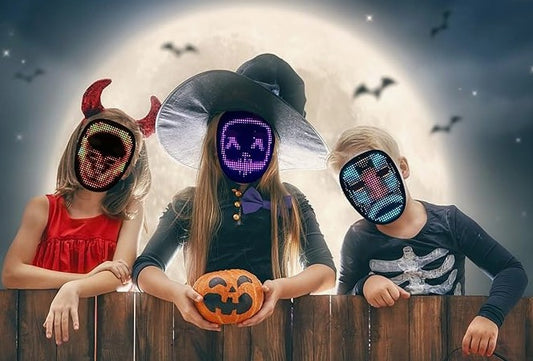 LED Mask Light Up Mask Unisex Light Up Luminous Digital Glow Mask with Gesture Sensing Halloween LED Lighted Face Transforming for Costume Cosplay Party Rave Dj