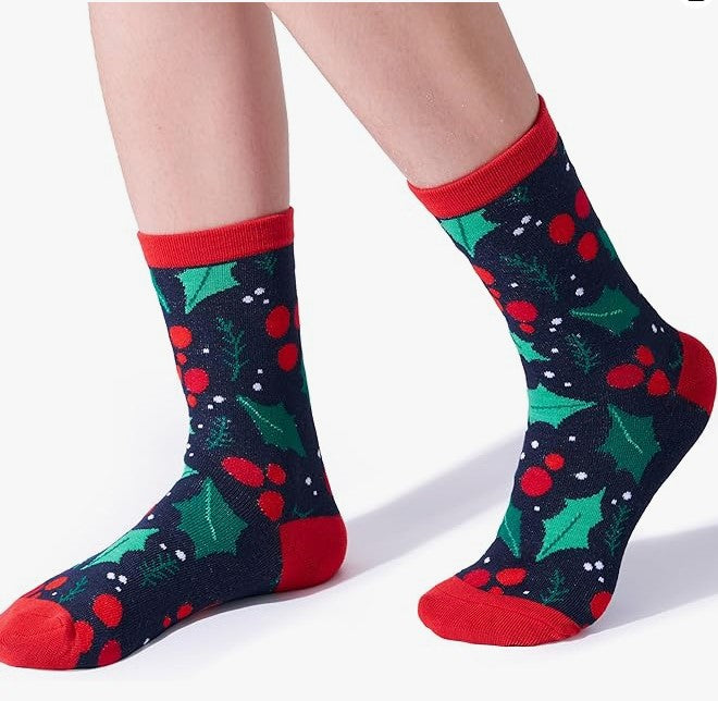 6 PCS Winter Christmas Socks for Men Women, Warm Soft Novelty Crew Socks for Christmas Holiday, Birthday Gift