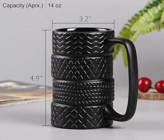 Unique V8 Engine Tools Tires Spark Plug Diesel Fuel Designed Coffee Tea Mug for Car Enthusiasts, 3D Metal Mechanical Design, Stainless Steel, Novelty Gift for Mechanics and Car Truck Fans