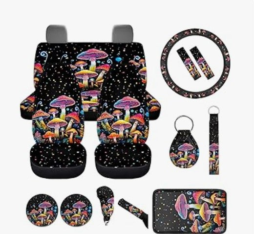 6 -24 Pack Leather Universal Front Back Auto Seat Waterproof Protectors Covers Sets with Matching Interior Accessories