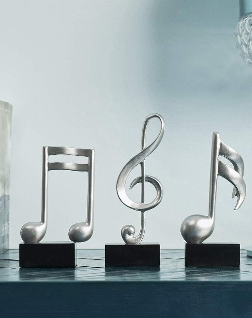 3pcs Music Note Musical Modern Figurine Decor Gift Statue Sculpture for Table Centerpiece Craft Shelf Room Decor