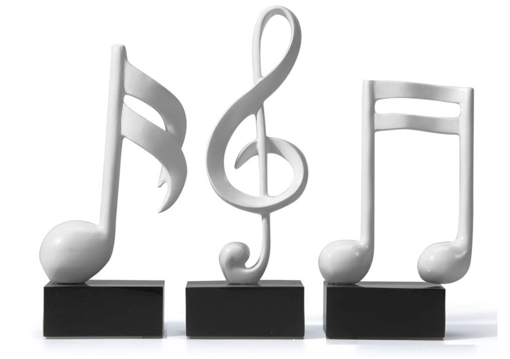 3pcs Music Note Musical Modern Figurine Decor Gift Statue Sculpture for Table Centerpiece Craft Shelf Room Decor