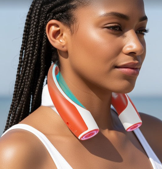 Portable Hands-Free Travel Neck Fan - 4000mAh Battery, USB-C Rechargeable, Ultra-Quiet, 4 Adjustable Speeds – Perfect for Office, Outdoor Workout Travel Use