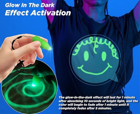 Men Women Kids Glow in The Dark Shirt, Neon Shirts & Light up Shirt for Glow Party Birthdays Holidays Halloween