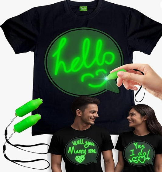 Men Women Kids Glow in The Dark Shirt, Neon Shirts & Light up Shirt for Glow Party Birthdays Holidays Halloween