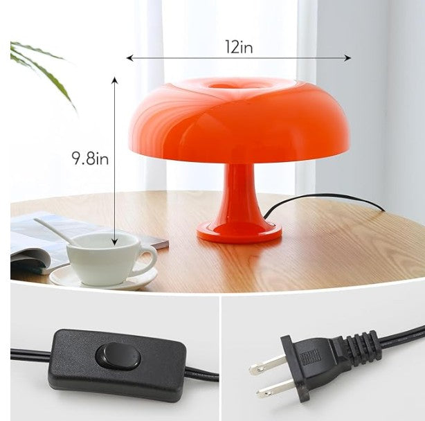 Mushroom Lamp, Mid Century Modern Table Lamp for Bedroom, Minimalist Mushroom Decor Bedside Small Lamps