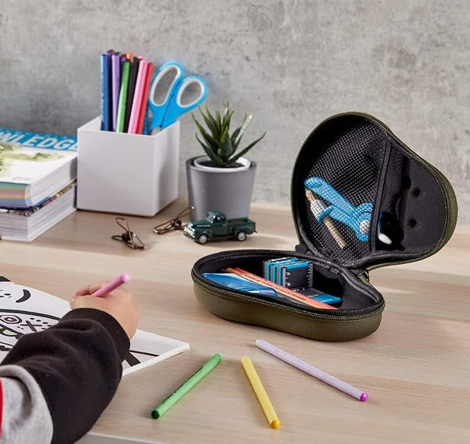 Unique Back to School College Art Supply Avocado Video Game Controller Face Design Large Capacity Pencil Box Case Holder with Mesh Pockets and Zipper