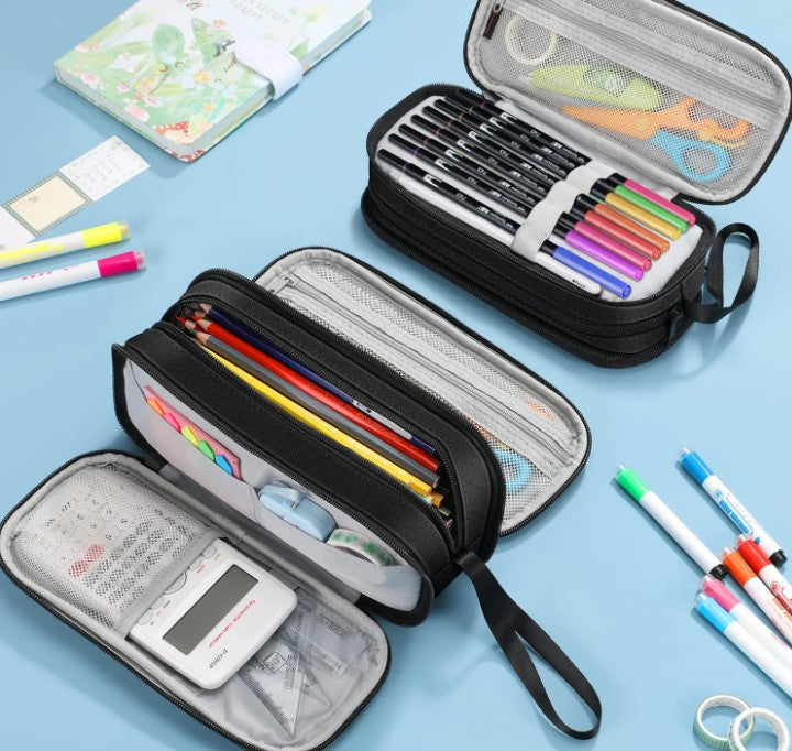 Unique Back to School College Art Supply Avocado Video Game Controller Face Design Large Capacity Pencil Box Case Holder with Mesh Pockets and Zipper