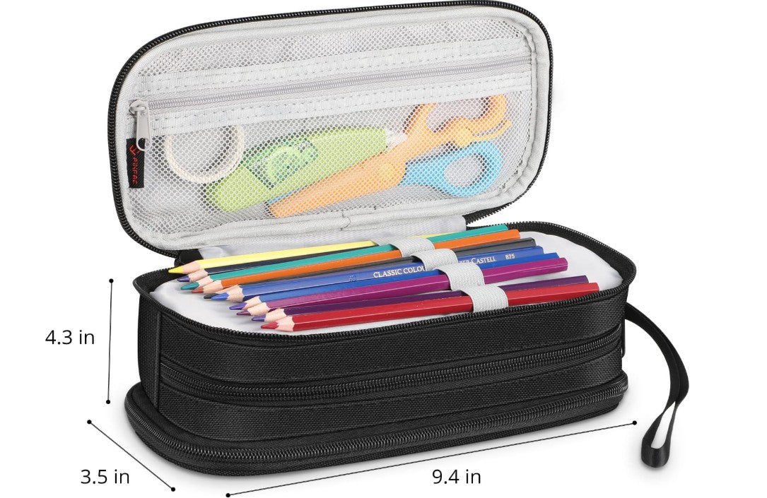 Unique Back to School College Art Supply Avocado Video Game Controller Face Design Large Capacity Pencil Box Case Holder with Mesh Pockets and Zipper