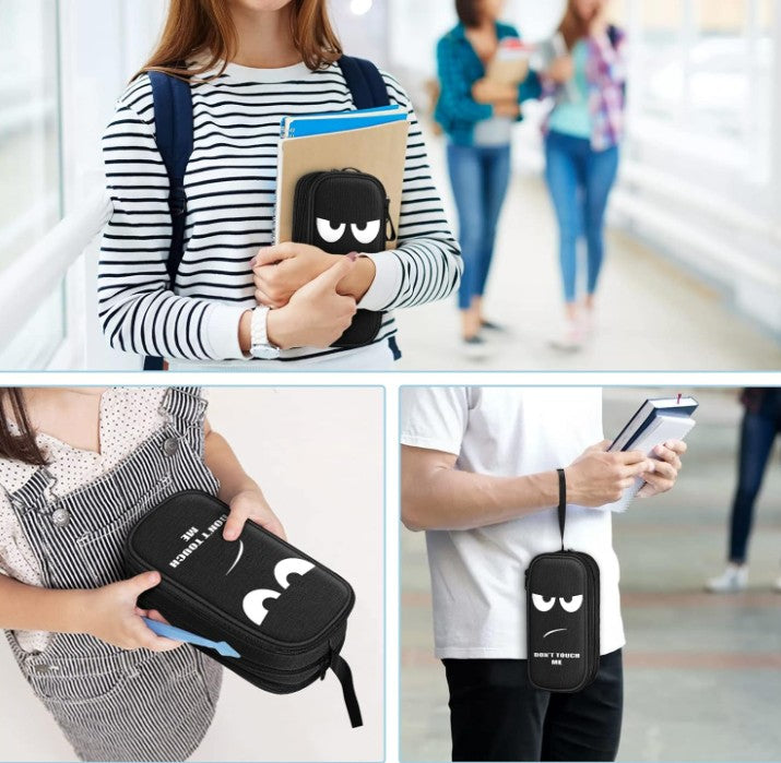 Unique Back to School College Art Supply Avocado Video Game Controller Face Design Large Capacity Pencil Box Case Holder with Mesh Pockets and Zipper