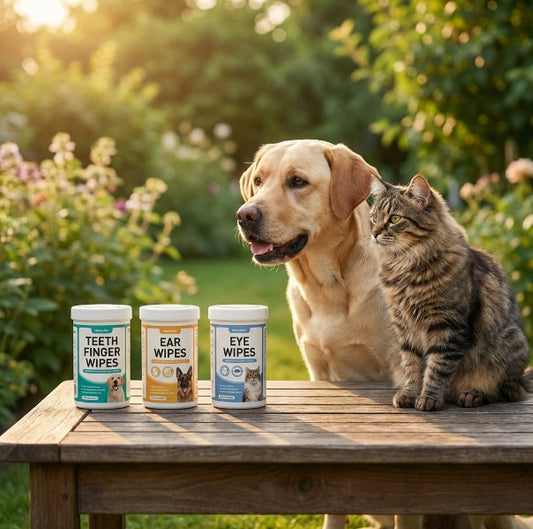 3-in-1 Pet Wipes for Dogs & Cats – Dog Ear Wipes, Dog Eye Wipes & Dog Wipes, Cat Ear Wipes, Cat Eye Wipes & Cat Wipes, Hypoallergenic Pet Grooming Wipes, Best Puppy Wipes 3 Pack