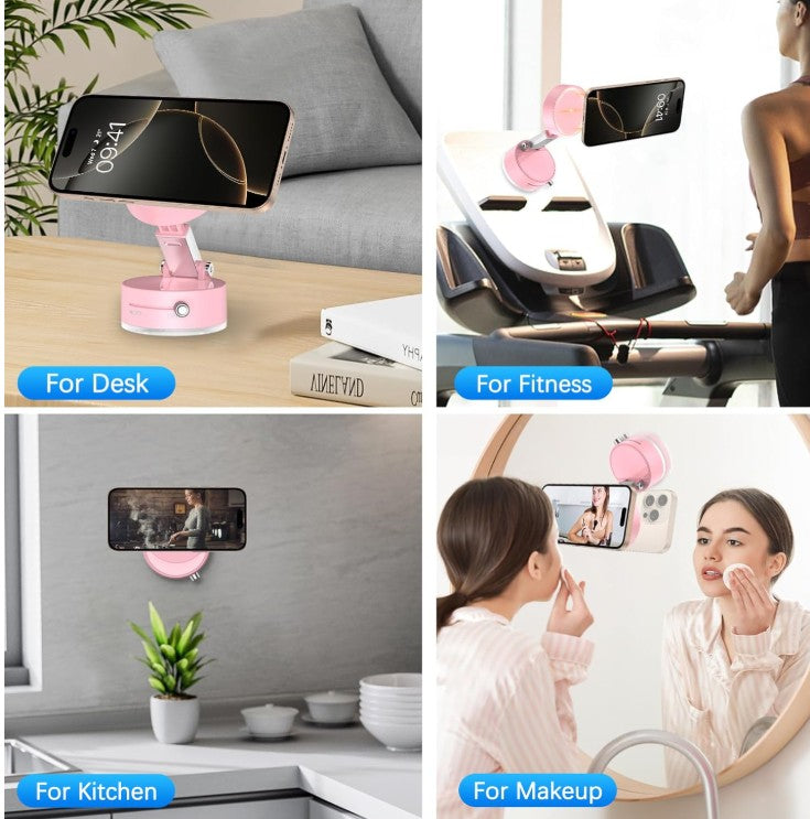 Vacuum Suction Magnetic Phone Holder New 2025 Mount Foldable and Retractable Double-Sided Magnetic Phone Holder for All Phones