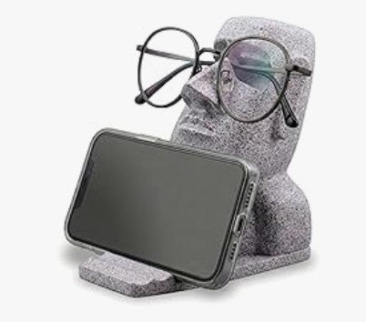 Cute Cell Phone Holder Stand Alarm Clock Bluetooth Music Speaker for Desk, iPhone Mount for Office Tablet Accessories Gifts Desktop Decor, Support Your Cellphone for Men Women Boys Girls