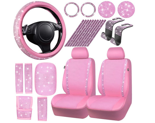 6 -24 Pack Leather Universal Front Back Auto Seat Waterproof Protectors Covers Sets with Matching Interior Accessories