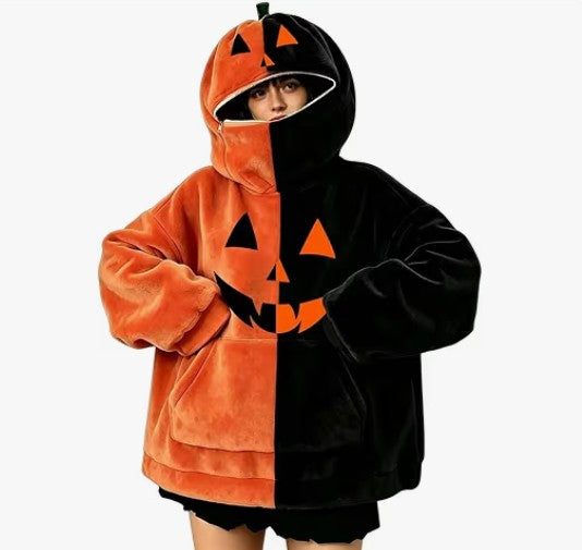 Wearable Hooded Animal Bigfoot Bat Pumpkin Ghost Black Cat Sloth Lama Penguin Design Blanket for Halloween Costumes Cosplay Adults Kids Soft Warm Fleece Sherpa Hoodie Throw Winter Linen Fleece Cozy Plush Animal Cape for Birthday  Holidays