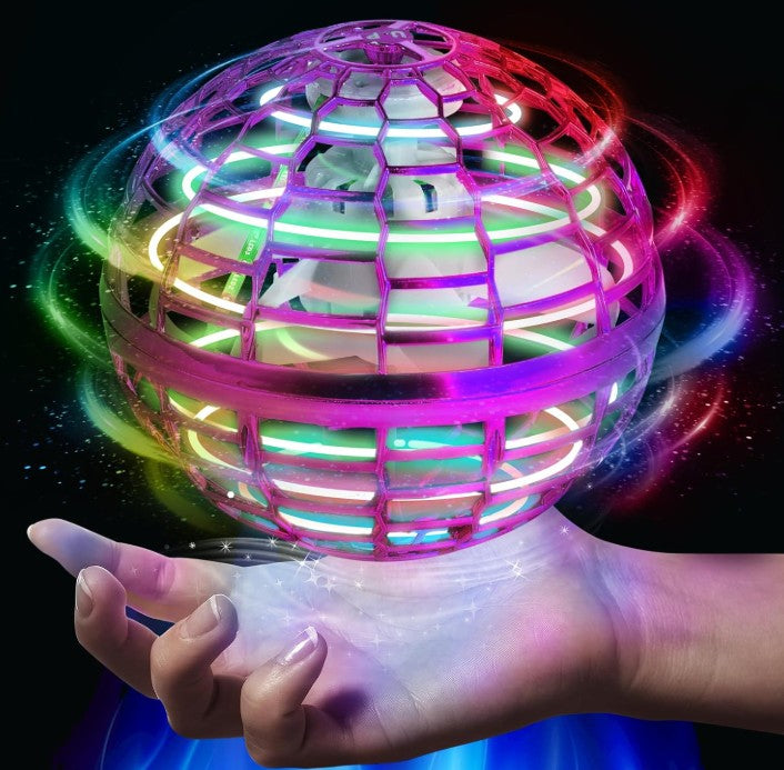 Magic Flying Orb Flying Mini Drone Hover Boomerang Spinner Cosmic Ball with LED Lights and Remote Control