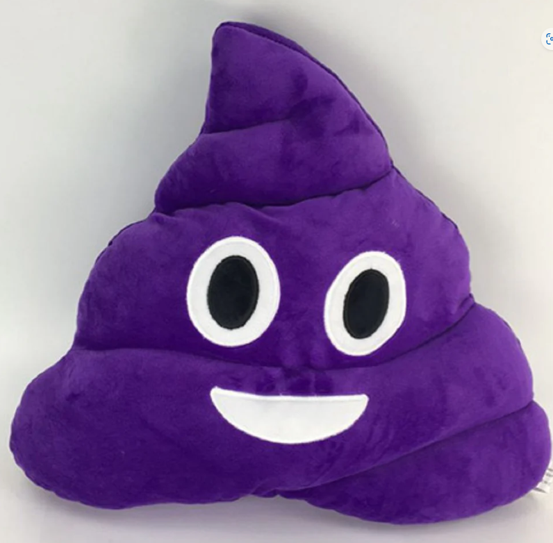 Funny Angry Pink Purple Rainbow Color Poop Emoticon Designed Plush Stuffed Novelty Pillows