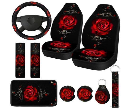 6 -24 Pack Leather Universal Front Back Auto Seat Waterproof Protectors Covers Sets with Matching Interior Accessories