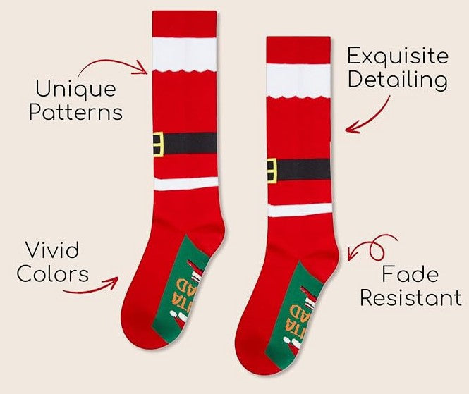 Fun Women Christmas Santa Elf Thigh High Fuzzy Stripped Red Green Socks Cute Cartoon over Knee Fluffy Striped Stockings Winter Leg Warmers