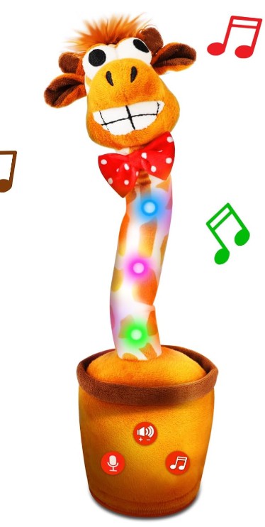 Talking Dancing Toys Hamster Cactus Giraffe Stuff Kids Baby Toy Interactive Repeats What You Say for Ages 2-13 Years