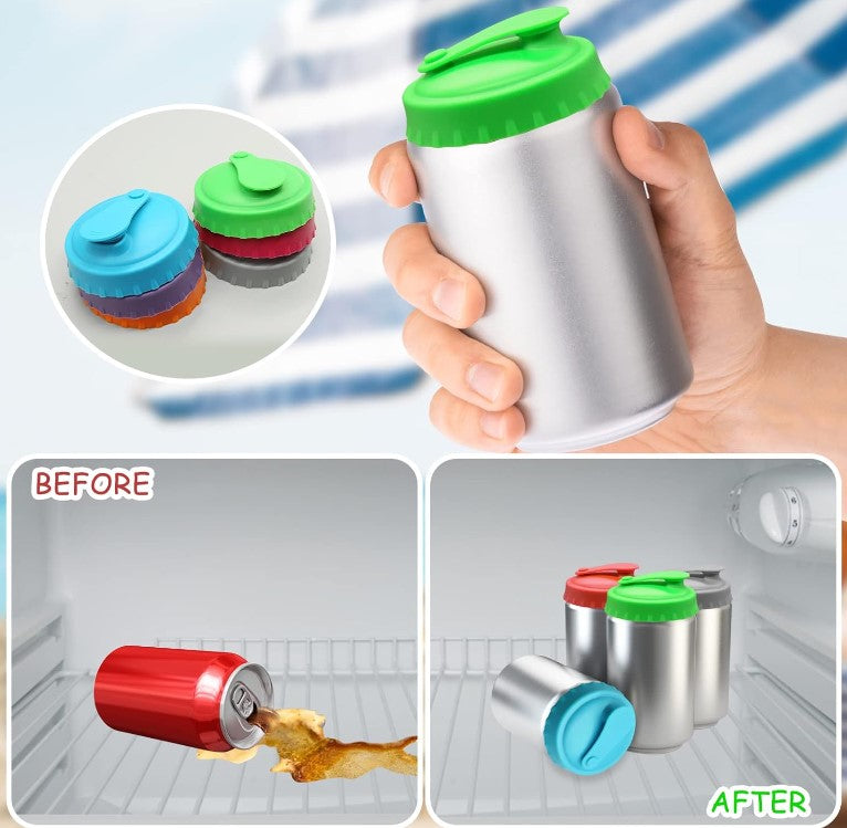 Silicone Soda Pop Energy Juice Beer Cup Can Cover Toppers Lid Reusable Beverage Food Protector 2 -18 Pack