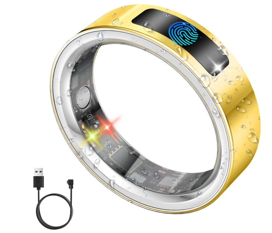 Smart Health Ring for Women Men, Vibration Alert, Touch Control, Fitness Tracker Ring with Sleep/Women's Health/Heart Rate/Steps, IP68 Waterproof for iPhone and Android,